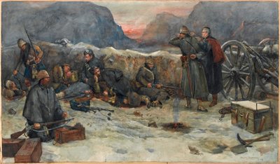 The Gordon Highlanders: Daybreak in the trenches av William Skeoch Cumming