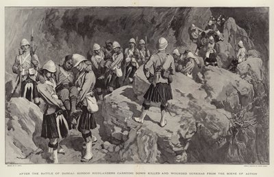 Efter slaget vid Dargai bär Gordon Highlanders ner dödade och sårade gurkhas från handlingsplatsen av William Small