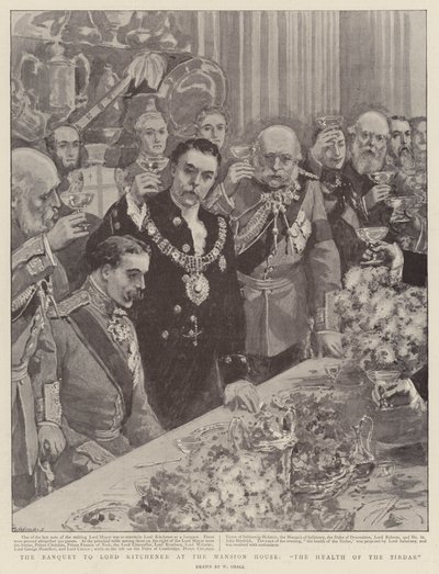 Banketten för Lord Kitchener i Mansion House, Sirdarens hälsa av William Small