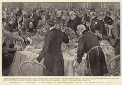 Lord Roberts hälsa vid lunchen i Buckingham Palace, som hölls under ledning av prinsen av Wales. av William Small