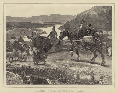 Western Highlands, Connemara, på väg till marknaden av William Small