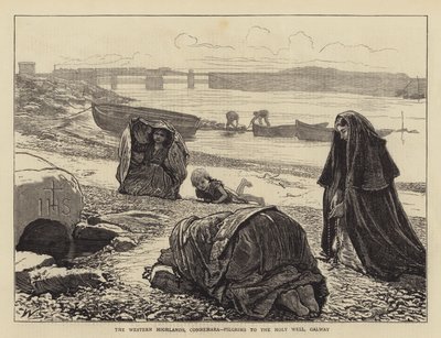 Det västra höglandet, Connemara, pilgrimer till den heliga brunnen, Galway av William Small