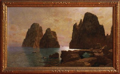 Ön Capri: Faraglioni-klipporna av William Stanley Haseltine