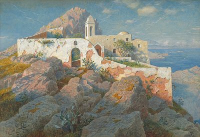 Santa Maria a Cetrella, Anacapri, ca 1892 (akvarell och gouache över grafit) av William Stanley Haseltine