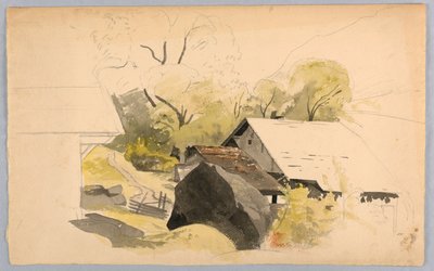 Studie av landskap, Schweiz av William Stanley Haseltine