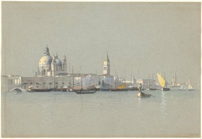 Utsikt över Giudecca-kanalen mot Salute och San Marcos klocktorn av William Stanley Haseltine