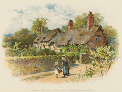 I Shaksperes land, Anne Hathaways stuga i Shottery, Stratford-on-Avon (kromolit) av William Stephen Coleman