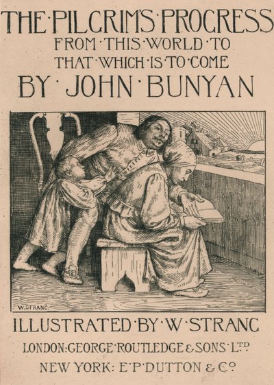 Bunyans fru läser Bibeln för honom, c1916. av William Strang