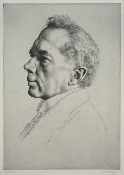 Campbell Dodgson, Profil till vänster, 1919. av William Strang