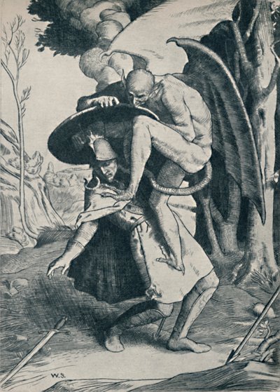 Christian Fighting Apollyon, 1895, 1923 av William Strang