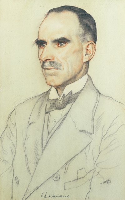 Porträtt av William de Havilland, 1920 (penna och krita på papper) av William Strang