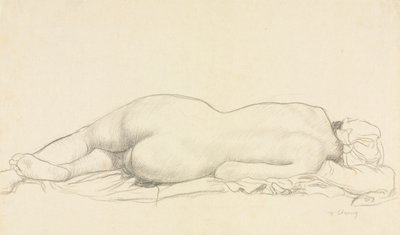 Liggande naken. av William Strang