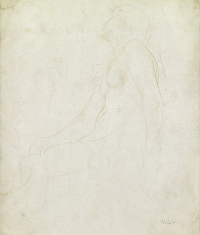 Studie av en naken (guldpunkt på papper) av William Strang