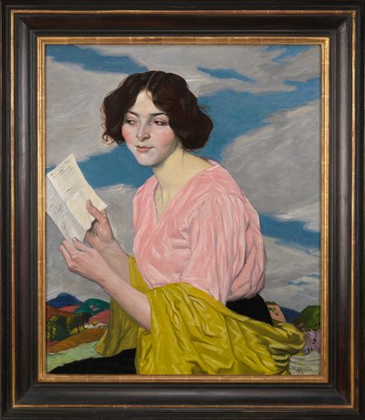 Kärleksbrevet (Porträtt av Dora Labbette) c.1918 av William Strang