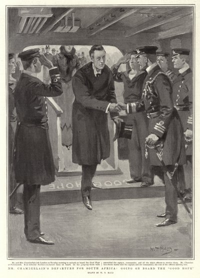 Chamberlains avresa till Sydafrika, ombord på Good Hope av William T. Maud
