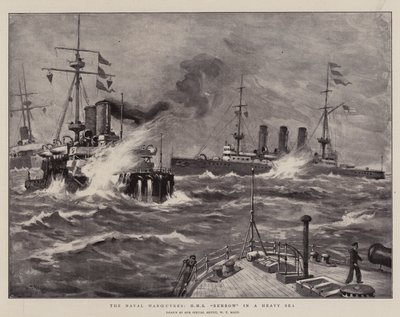 Flottans manövrer, H M S Benbow i ett tungt hav av William T. Maud