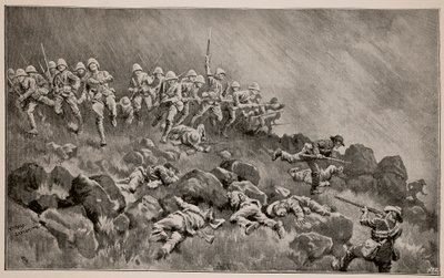Det stora överfallet på Ladysmith: The Devons Clearing Wagon Hill av William T. Maud