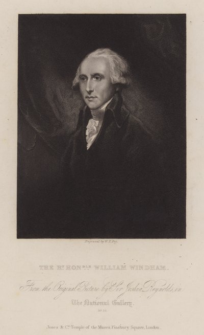 William Windham, engelsk whig-politiker (gravyr) av William Thomas Fry