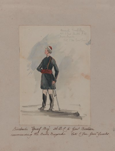 Bimbashi "Yusuf Bey" A.D.C. till genl. Beatson befaller Bashi Bazouks. Sen C. Fox. Grenr Guards