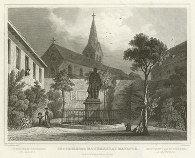 Guttenbergs monument i Mayence av William Tombleson