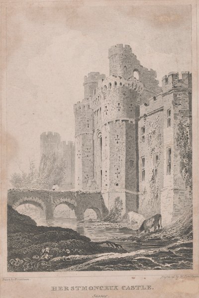 Herstmonceux slott, Sussex av William Tombleson