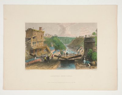 Lockport, Erie Canal, illustration för Nathaniel Parker Willis av William Tombleson