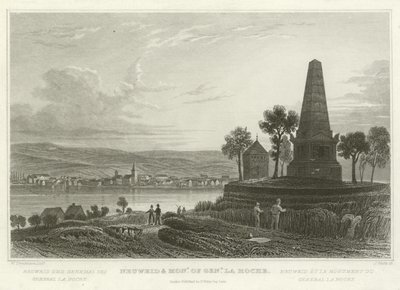 Neuweid och monument över general La Hoche av William Tombleson