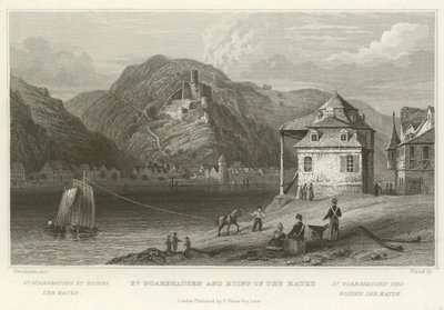 St Goarshausen och ruinerna av Katze av William Tombleson
