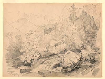Landskap, Stechelberg, Lauterbrunnen, Schweiz av William Trost Richards