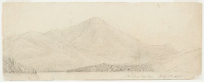 Whiteface Mountain, 1855 (grafit på buffvävt papper) av William Trost Richards