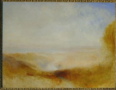 Landskap med en flod och en vik i fjärran av Joseph Mallord William Turner