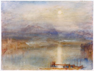 Månsken över Vierwaldstättersjön mot bakgrund av av Joseph Mallord William Turner
