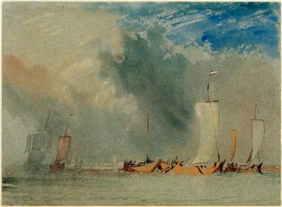 Nära Nantes: Loire-pråmar i en vindpust av Joseph Mallord William Turner