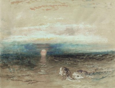 Solnedgång över havet med gurnards av Joseph Mallord William Turner