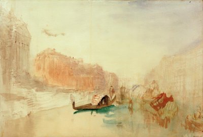 Trapporna i Santa Maria della Salute, tittar upp på Canal Grande av Joseph Mallord William Turner