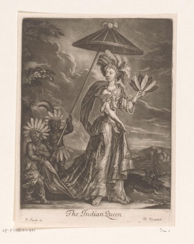 Porträtt av Anne Bracegirdle som drottning Den indiska drottningen (titel på objekt) av William Vincent