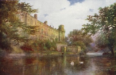 Warwick Castle, från Avon (färg litho) av William W. Quatremain