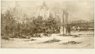 Brooklyn Bridge, New York (stor plåt) av William Walcot