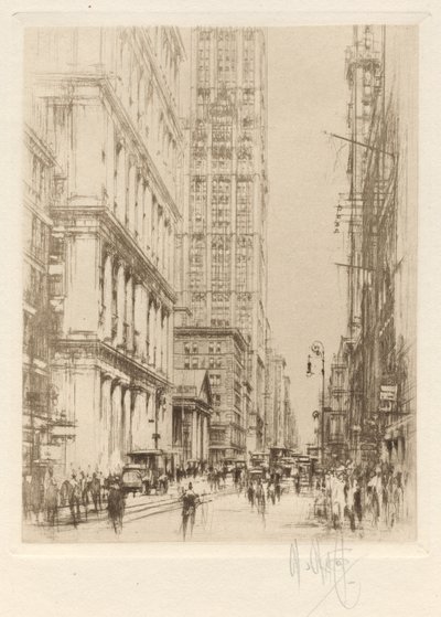 Lower Broadway, Down-town New York av William Walcot