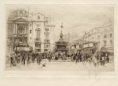 Piccadilly Circus, vy mot Lower Regent Street, med Criterion Theatre bakom av William Walcot