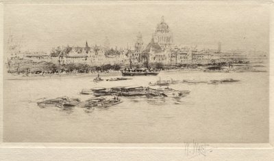 Themsen från Waterloo - Utsikt mot Sankt Pauls-katedralen av William Walcot
