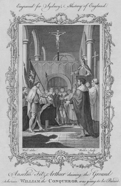 Anselm Fitz Arthur gör anspråk på marken där Vilhelm Erövraren skulle begravas, 1773. av William Walker