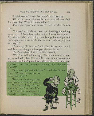 Illustration från "Den underbara trollkarlen från Oz" av Lyman Frank Baum av William Wallace Denslow