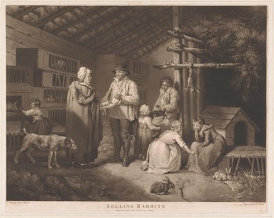 Kaninförsäljare Sälja kaniner (titel på objekt) av William Ward