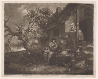 Män som pratar på ett värdshus Nej. XIII Sailors Conversation (titel på objekt) av William Ward