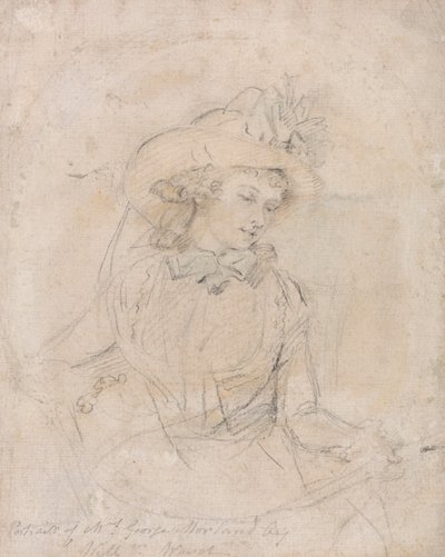 Porträttstudie av Mrs George Morland av William Ward