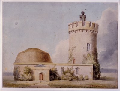 Observatoriet och föreslagna tillägg, c.1830 (akvarell på kort) av William West