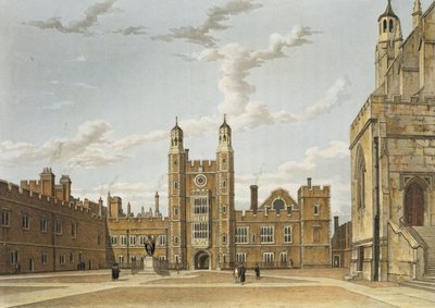 Eton College Great Court, från "History of Eton College", en del av "History of the Colleges;, graverad av J. Bluck (fl.1791-1831) pub. av R. Ackermann, 1816 (akvatint) av William Westall