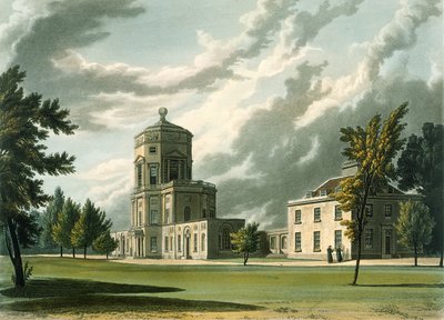Exteriör av The Astronomical Observatory, illustration från History of Oxford, graverad av Joseph Constantine Stadler (fl.1780-1813) pub. av R. Ackermann, 1813 (akvatint) av William Westall