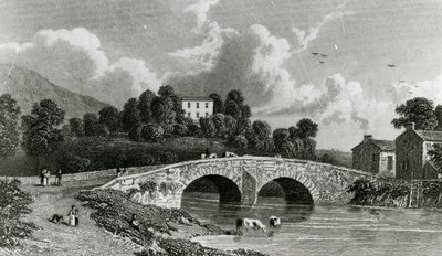 Greta Hall och Keswick Bridge, graverade av E. Francis, 1842 av William Westall